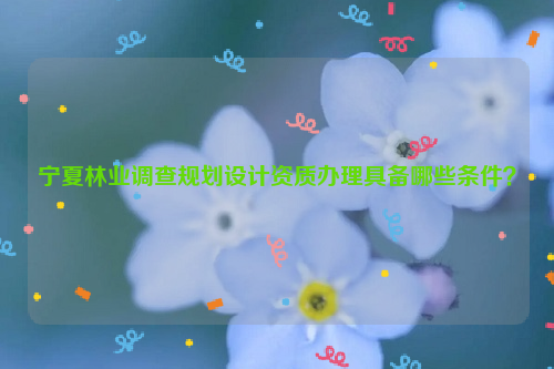 寧夏林業(yè)調(diào)查規(guī)劃設計資質(zhì)辦理具備哪些條件？