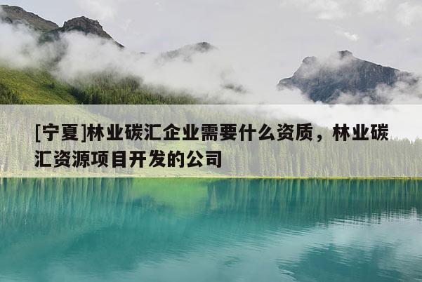 [寧夏]林業(yè)碳匯企業(yè)需要什么資質(zhì)，林業(yè)碳匯資源項(xiàng)目開發(fā)的公司