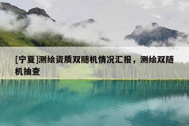 [寧夏]測(cè)繪資質(zhì)雙隨機(jī)情況匯報(bào)，測(cè)繪雙隨機(jī)抽查