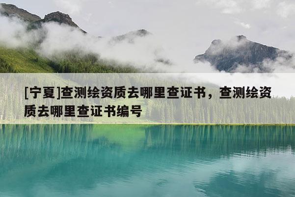 [寧夏]查測繪資質去哪里查證書，查測繪資質去哪里查證書編號