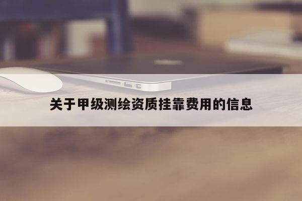 關(guān)于甲級測繪資質(zhì)掛靠費用的信息