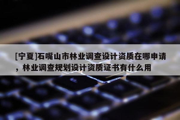 [寧夏]石嘴山市林業(yè)調(diào)查設(shè)計資質(zhì)在哪申請，林業(yè)調(diào)查規(guī)劃設(shè)計資質(zhì)證書有什么用
